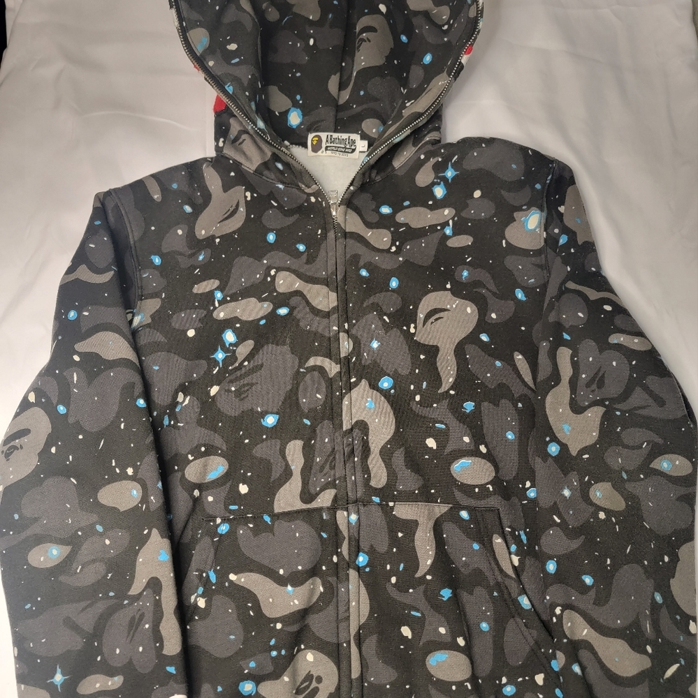 Space Camo Shark Full zip up hoodie